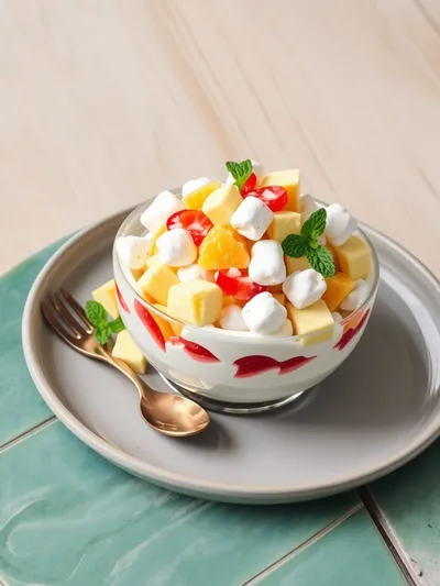 Ambrosia Salad – Creamy Fruit Dessert - ready to serve