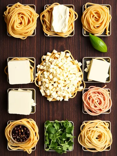 Baked Cream Cheese Spaghetti Casserole - ingredients preparation