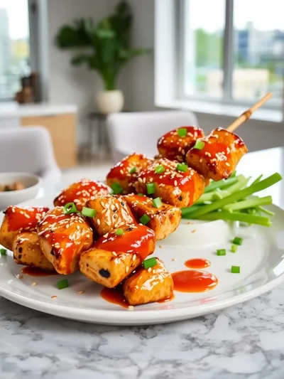 Bang Bang Chicken Kabobs Recipe - cooking process