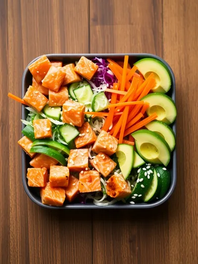 Bang Bang Salmon Bites Bowls - ingredients preparation