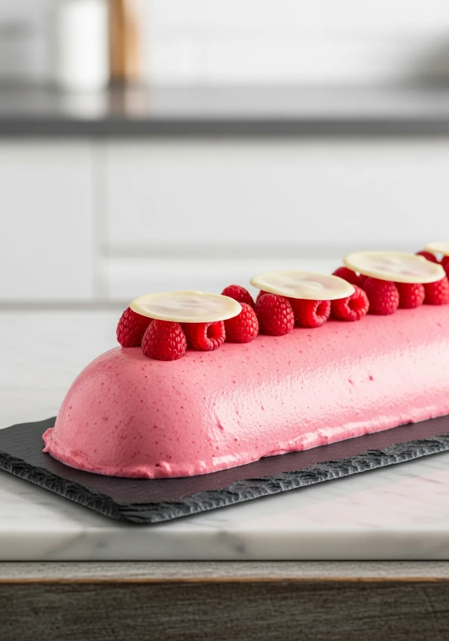 Bavarois Framboise Croustillant Chocolat Blanc - feature image
