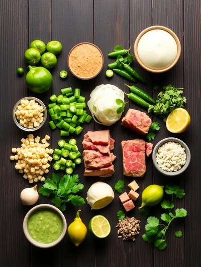 Instant Pot Beef Pozole Verde Recipe - ingredients preparation