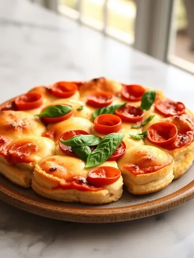 Bubble Up Biscuit Pizza Casserole - ready to serve