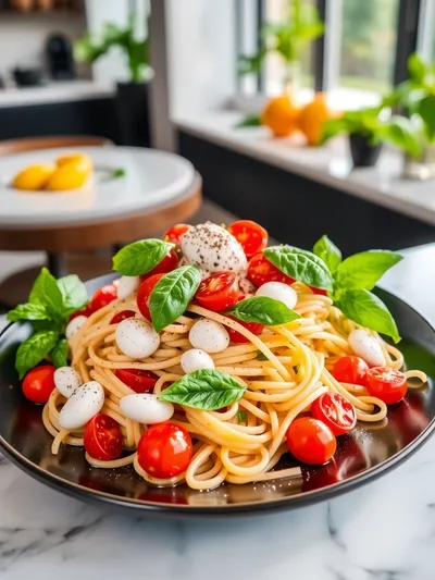 Caprese Pasta Salad - cooking process