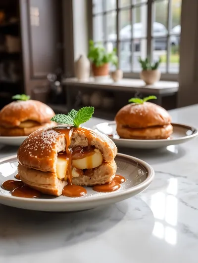 Simple Caramel Apple Pie Bombs - cooking process