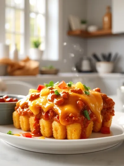 Chili Cheese Tater Tot Casserole