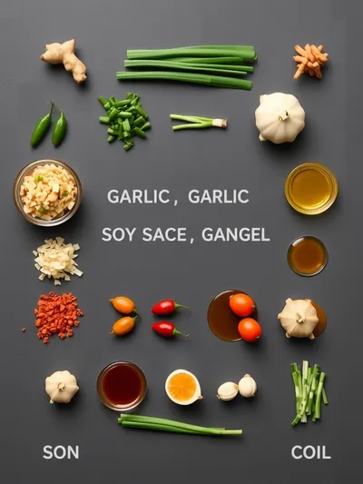 Chinese Garlic Sauce Recipe - ingredients preparation
