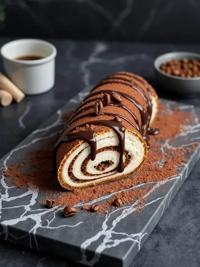 Coffee Swiss Roll - ready to serve