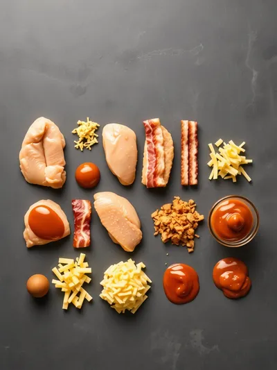 Cowboy BBQ Turkey Bacon Cheddar Chicken - ingredients preparation