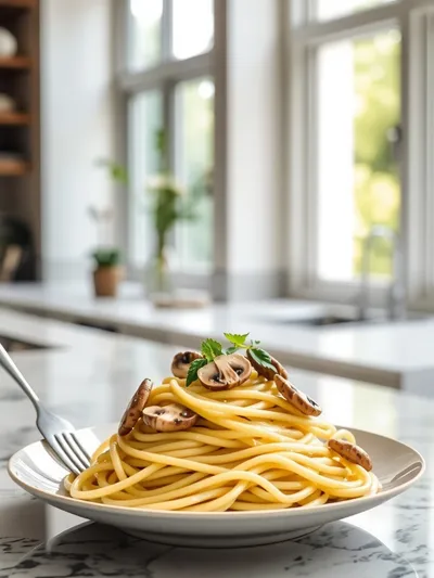 Creamy Lemon Mushroom Pasta