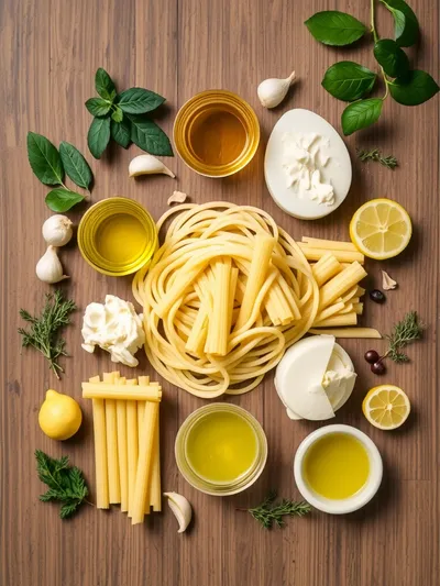 Creamy Lemon Ricotta Pasta Recipe - ingredients preparation