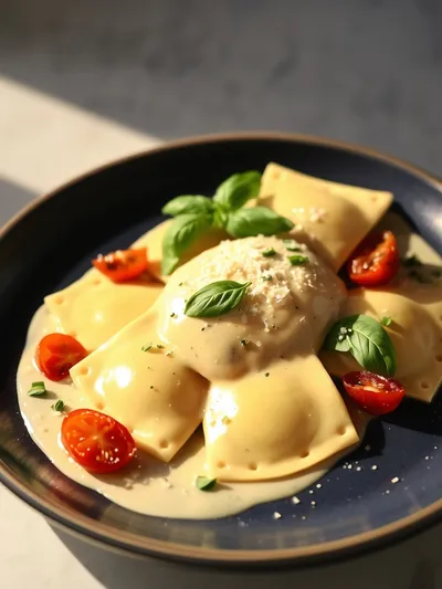 Creamy Tuscan Ravioli Recipe - cooking process