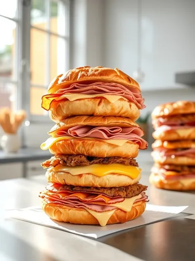 Crispy Ham & Cheese Puff Pastry Stacks Recipe