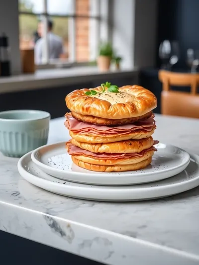 Crispy Ham & Cheese Puff Pastry Stacks Recipe - cooking process