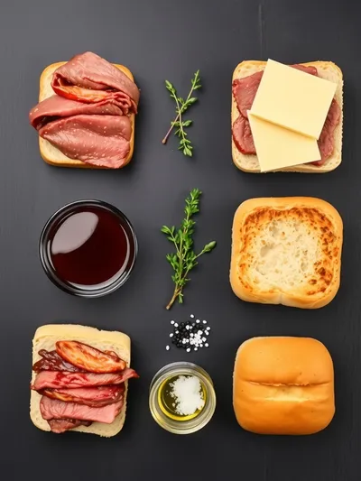 Crockpot French Dip Sandwiches - ingredients preparation