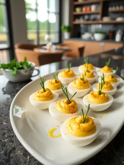 Easy Classic Deviled Eggs - ready to serve
