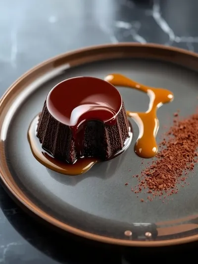 French Chocolate Flan - cooking process