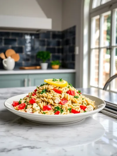 Fresh Spring Orzo Pasta Salad - ready to serve