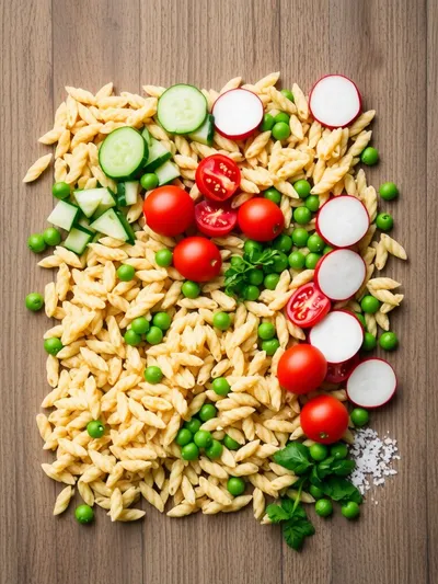 Fresh Spring Orzo Pasta Salad - ingredients preparation