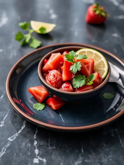 Fresh Strawberry Salsa Recipe - cooking process
