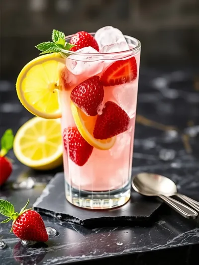 Easy Frozen Strawberry Lemonade - ready to serve