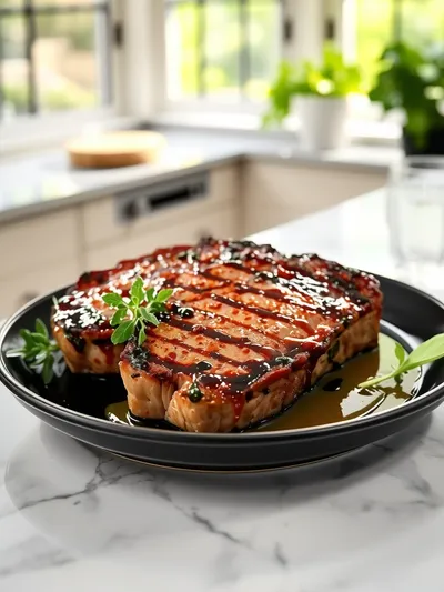 Garlic Butter Pan Seared Beef Chops - cooking process