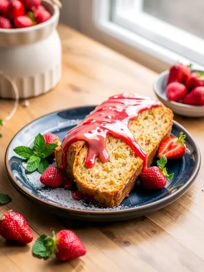 Glazed Strawberry Bread – Sweet Strawberry Dessert - cooking process