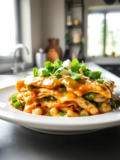 Green Chile Chicken Enchilada Casserole