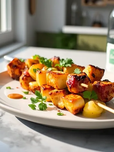 Hawaiian Chicken Kabobs: A Tropical Quick Dinner - ready to serve