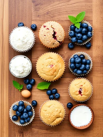 Healthy Blueberry Muffins – Diabetic-Friendly Breakfast - ingredients preparation