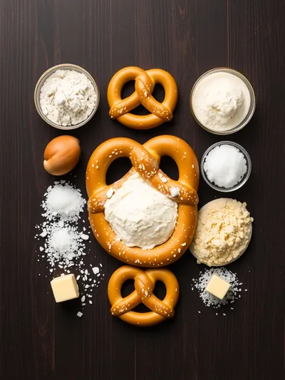 Homemade Soft Pretzels - ingredients preparation
