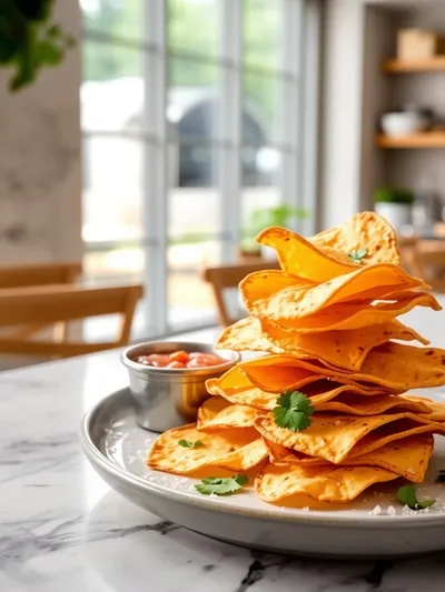 Homemade Tortilla Chips - cooking process