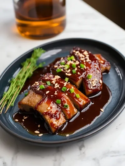 Honey Ginger Short Ribs - ready to serve