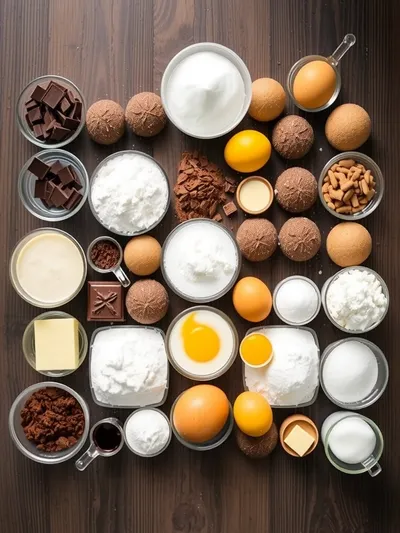 Matterhorn Cake – Chocolate Layer Cake - ingredients preparation