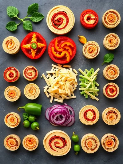 Mexican Pinwheels – Easy Finger Food - ingredients preparation