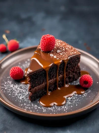 Moist Chocolate Caramel Cake – One Bowl - ready to serve