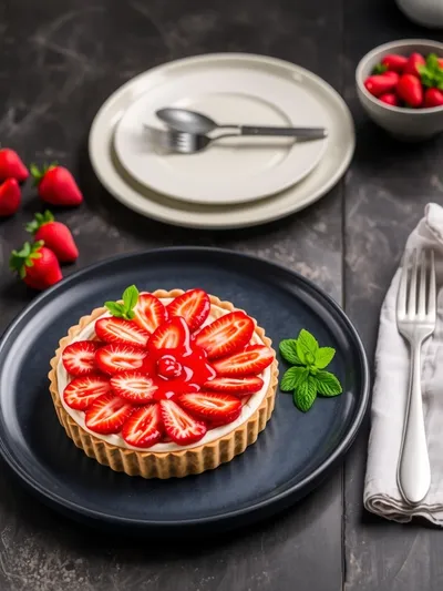 No Bake Strawberry Cream Cheese Pie - ready to serve
