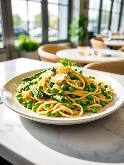 Pea and Asparagus Pasta – Super Spring Orzo - ready to serve