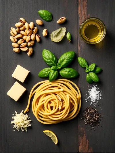 Pistachio Pesto Pasta – Fresh Quick Meal - ingredients preparation