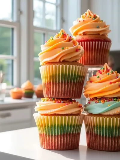 Rainbow Cupcakes – Fun Colorful Dessert