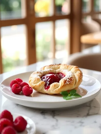 Easy Raspberry Danish with Puff Pastry - ready to serve