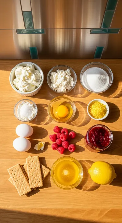Raspberry Lemon Cheesecake - cooking process