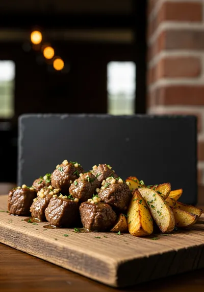 Slow Cooker Garlic Butter Beef Bites with Potatoes