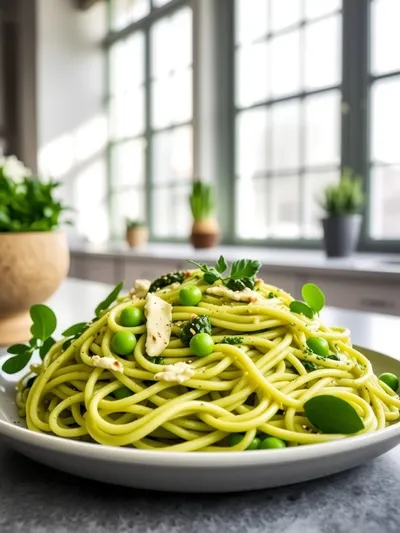 Spring Pea and Garden Herb Fettuccine