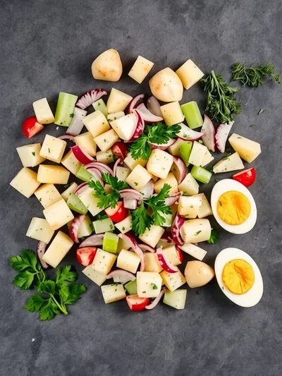 Steakhouse Potato Salad - ingredients preparation