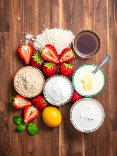 Homemade Strawberry Bread - ingredients preparation