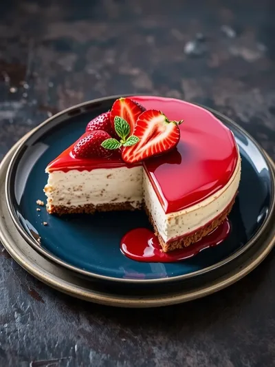 Easy Strawberry Cheesecake Recipe - ready to serve