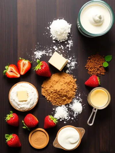 Strawberry Cinnamon Rolls - ingredients preparation