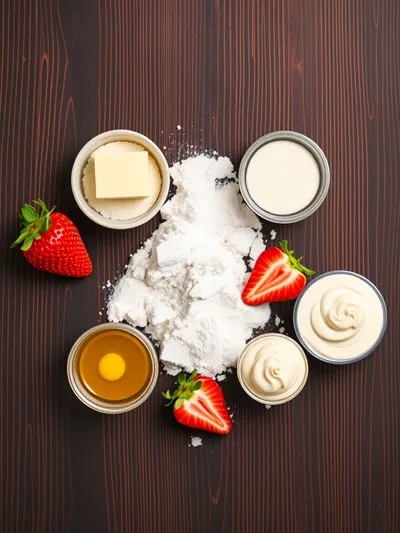 Strawberry Cream Cake – Light & Fluffy - ingredients preparation