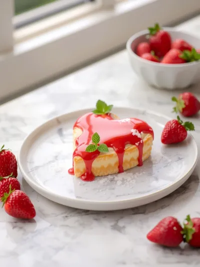 Strawberry Cream Cheese Heart Danish Recipe - ready to serve